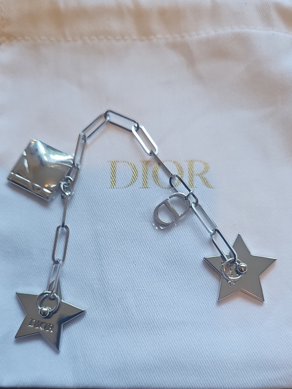 Dior Silver Star Charm Phone with Signature CD Link